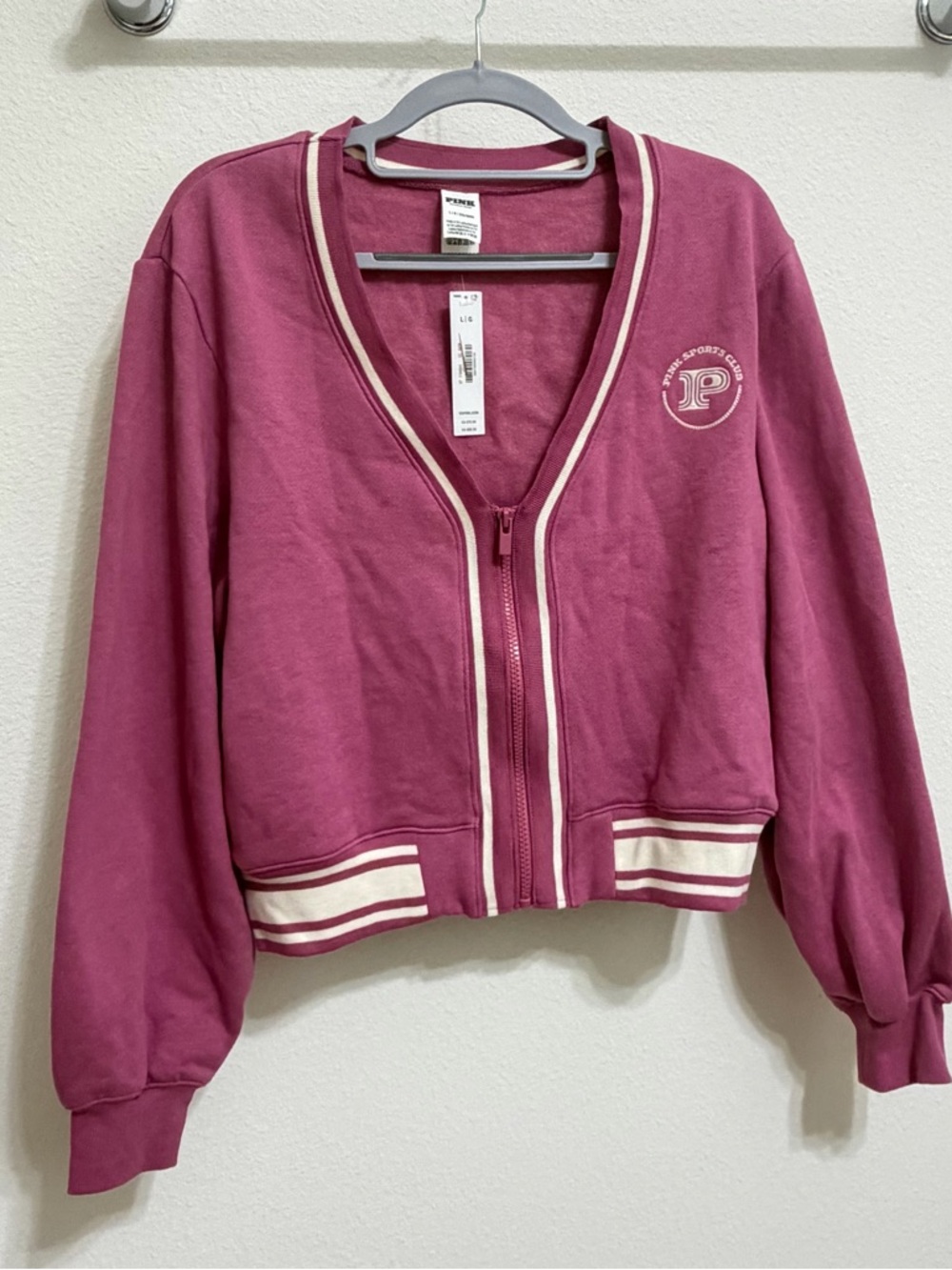 PINK Victoria's Secret Crop Sports Club Varsity Jacket - Picture 12 of 14